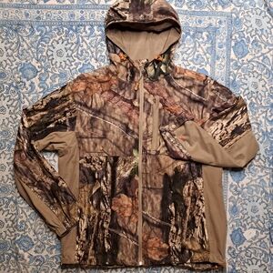 Rustic Ridge Scent Stop Jacket Mossy Oak Camo Full Zip Hooded Mens Size Medium